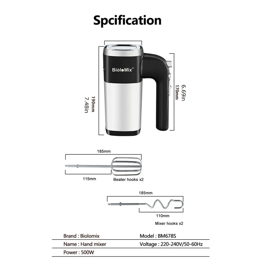 

Multifunctional Mini Electric Food Mixer 5 Speed Handheld Egg Beater Whisk Kitchen Food Processor Home Baking Tool