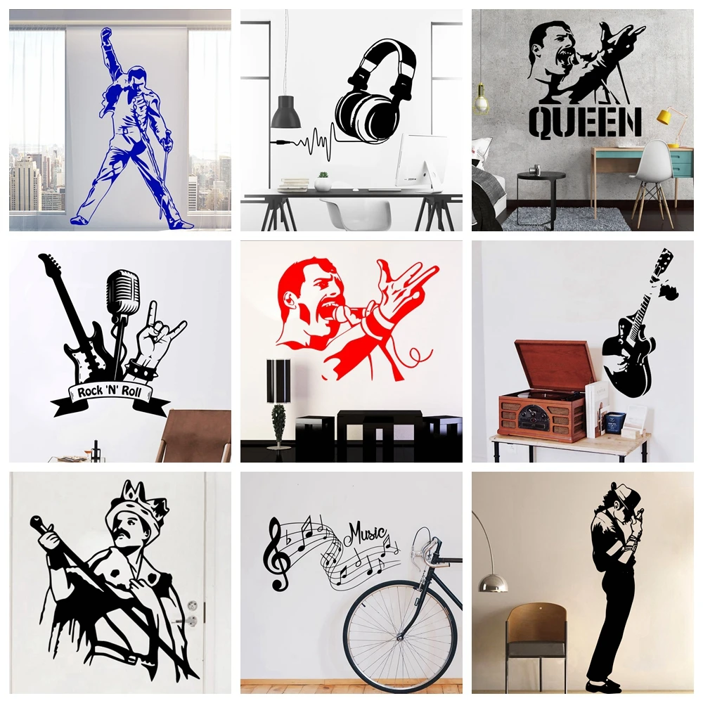 

Music Freddie Mercury Queen Band For Living Room Decoration Decal Bedroom Home Decor Music Rock Wallpaper Vinyl Wall Sticker