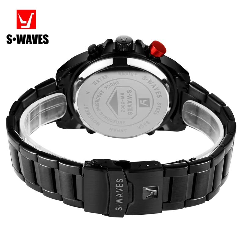 

Mens Watches With Box Dual Display Waterproof Military Stainless Steel Watch Men Luxury Digital Analog Relogios Masculino