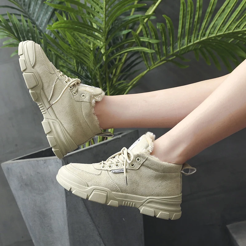 Winter Sneakers for Women Plush Insole with Fur Outdoor Running Shoes Female Stylish Snow Boots Ladies Street Walking Girl | Спорт и