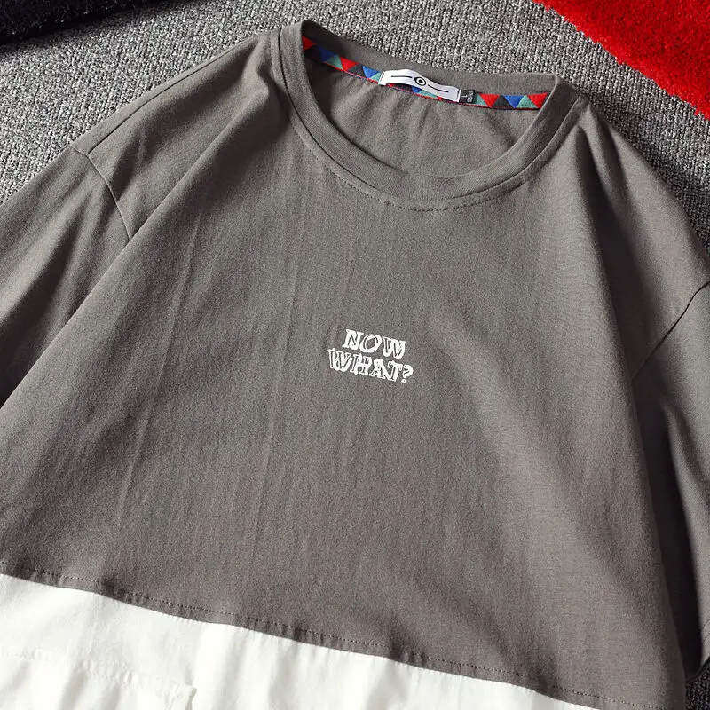 

Men's Cotton Fashion T-shirt Mens Summer Patchwork Tshirts 5XL Casual T shirt With Pocket Tee Man Oversized Top & Tee Streetwear