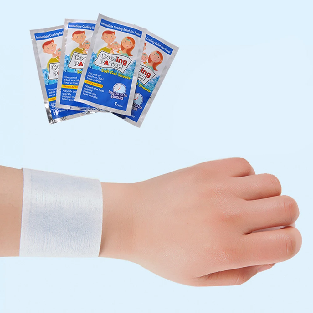 5 Bags Cooling Patches Baby Fever Down Plaster Migraine Headache Pad Lower Temperature Ice Gel Polymer Hydrogel