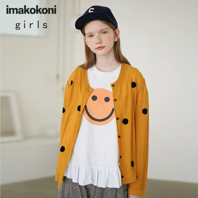 Женская тонкая трикотажная куртка imakokoni в японском стиле с длинным рукавом