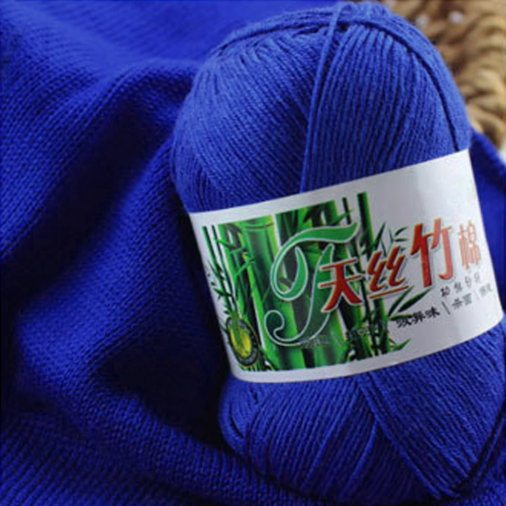 Royal blue WITUSE 11,11, акция, распродажа, 21 цвет, мягкая натуральная шерстяная хлопковая пряжа для одежды, свитер, ручная вязка, моток, вязание крючком - Цвет: Royal blue