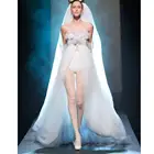 Бохо шикарные белые тюлевые Свадебные платья с открытыми плечами сексуальные боковые разрезы прозрачные платья для выпускного вечера модные женские платья