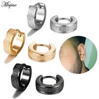miqiao 1 pcs european and american punk style best selling jewelry stainless steel frosted earrings trendy mens earrings