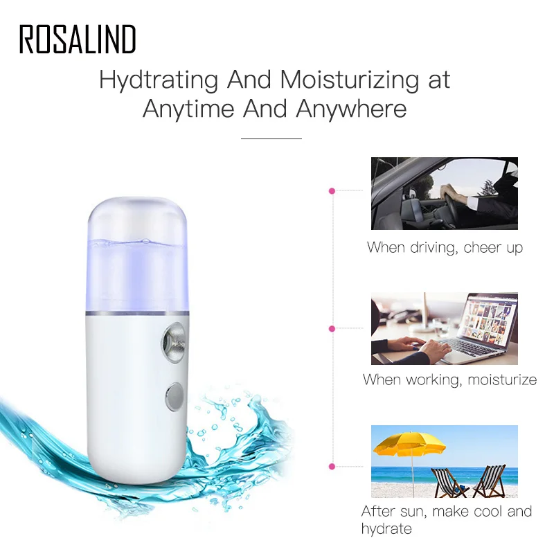 ROSALIND миниатюрный опрыскиватель Спа паровой аппарат для лица увлажняющий уход за