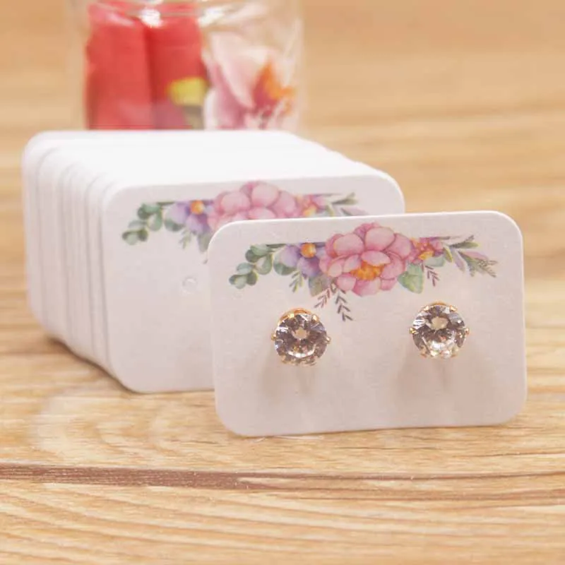 Новый DIY Ювелирная упаковка бумаги 3 5*2 5 см белый цвет розовый цветок печать