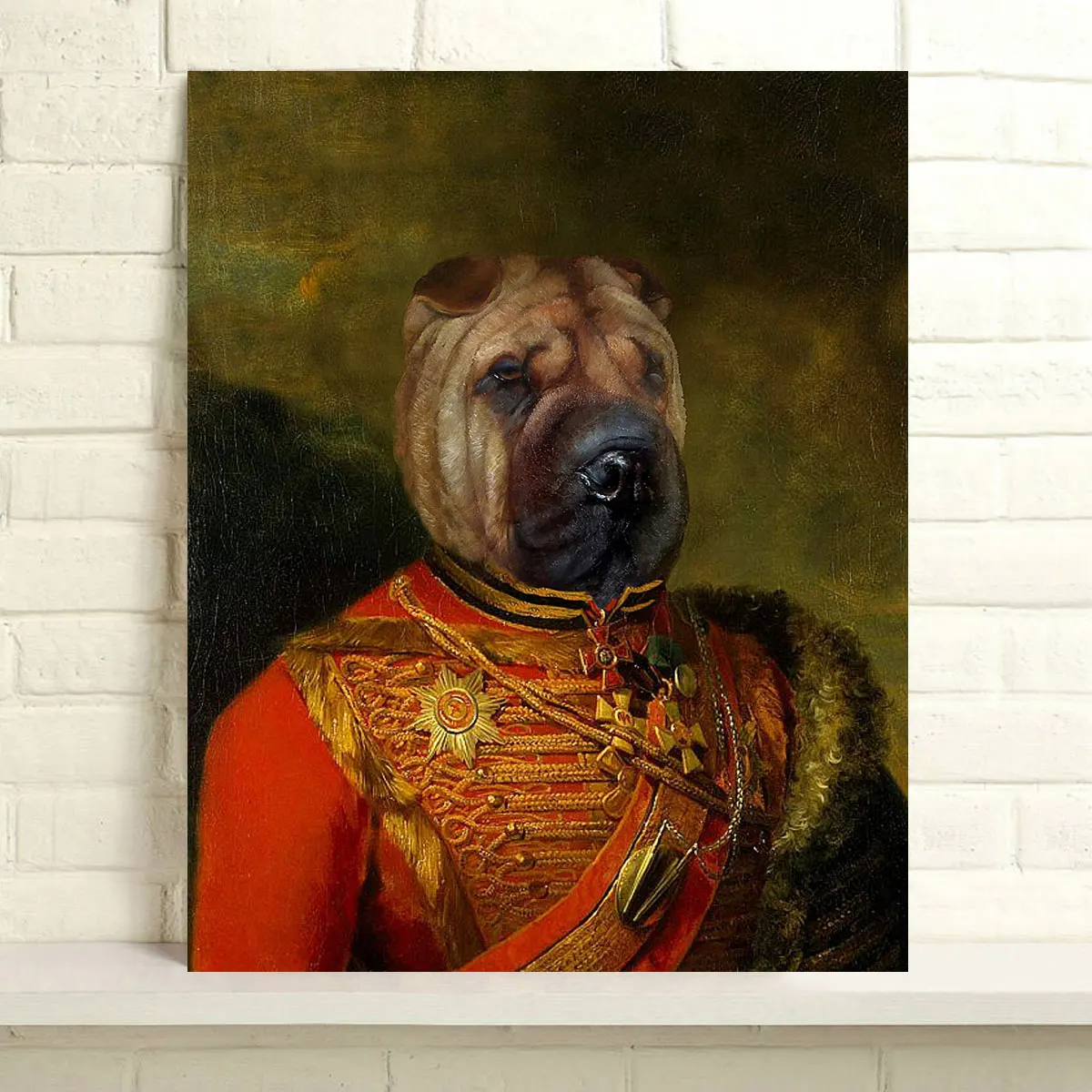 

Hand-painted Animals Oil Painting Home Decor Wall Art on Canvas General Shar Pei 24x30inch Canvas Wall Art