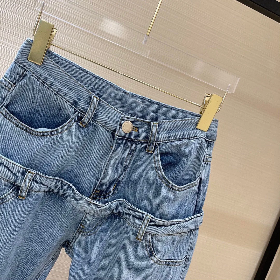 Spring New 2021 Women High Quality Patchwork Waist Denim Pants Female Casual Jeans Ddxgz2 2.22