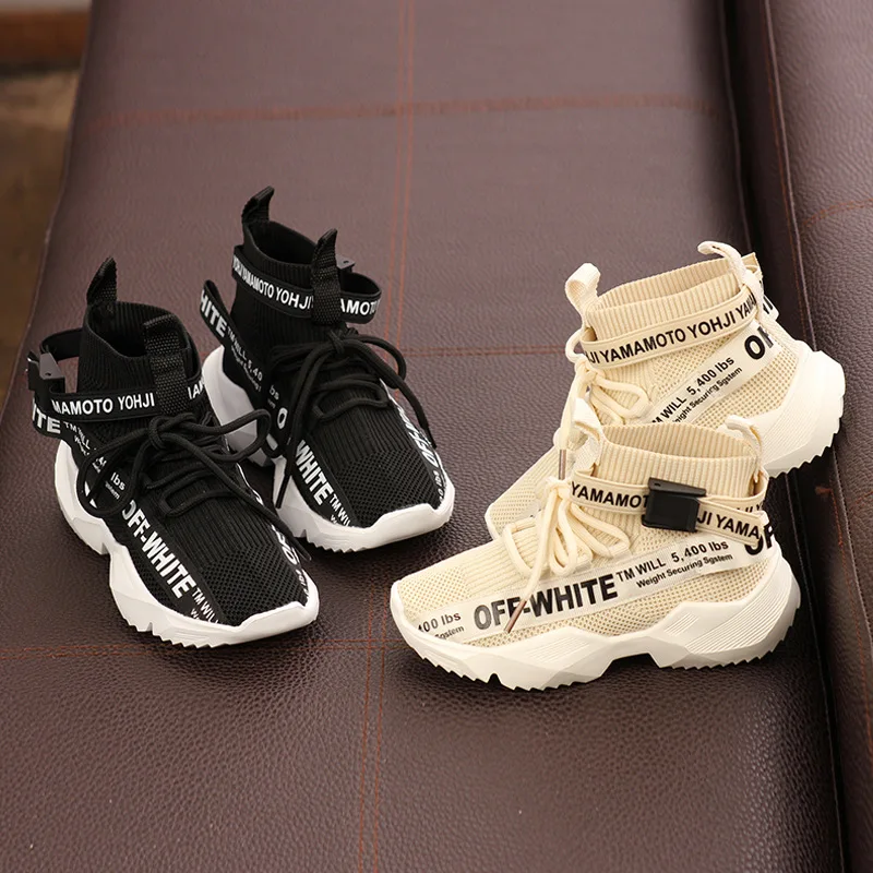 2020 Весенняя детская сетчатая обувь с буквенным принтом Дышащие носки для