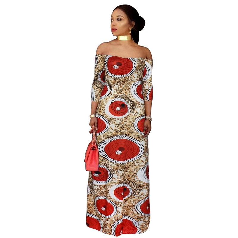 

2021 women's spring and autumn sexy off shoulder one neck dress