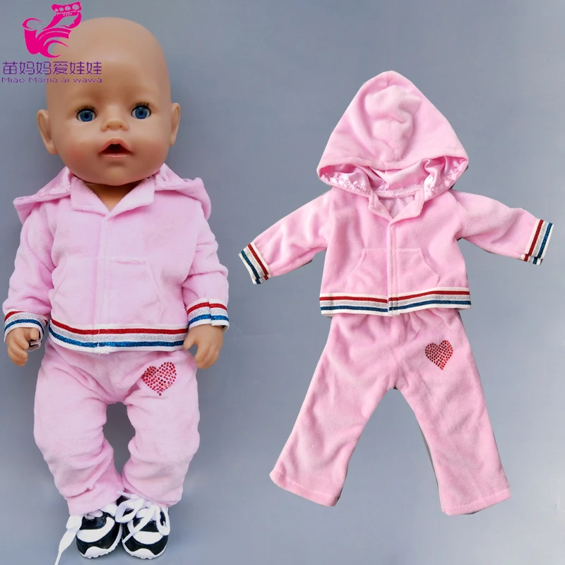 Кукольная одежда 40 см 43 Bebe кукла розовый свитер с капюшоном набор для 18 дюймов