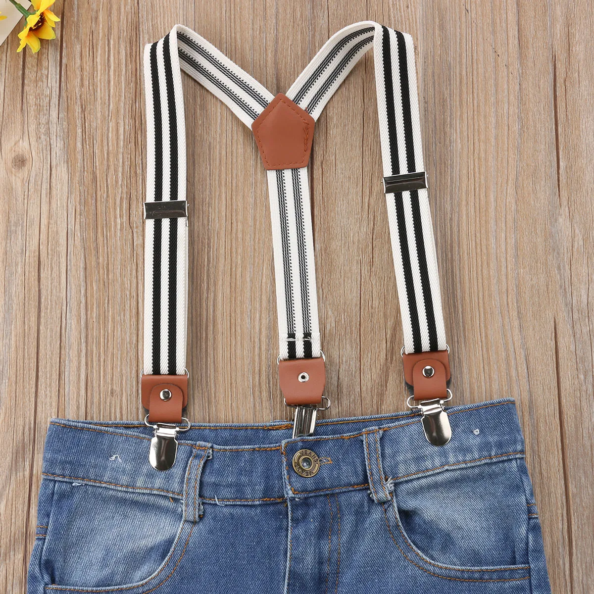 Комбинезон для новорожденных мальчиков модный джинсовый комбинезон с дырками