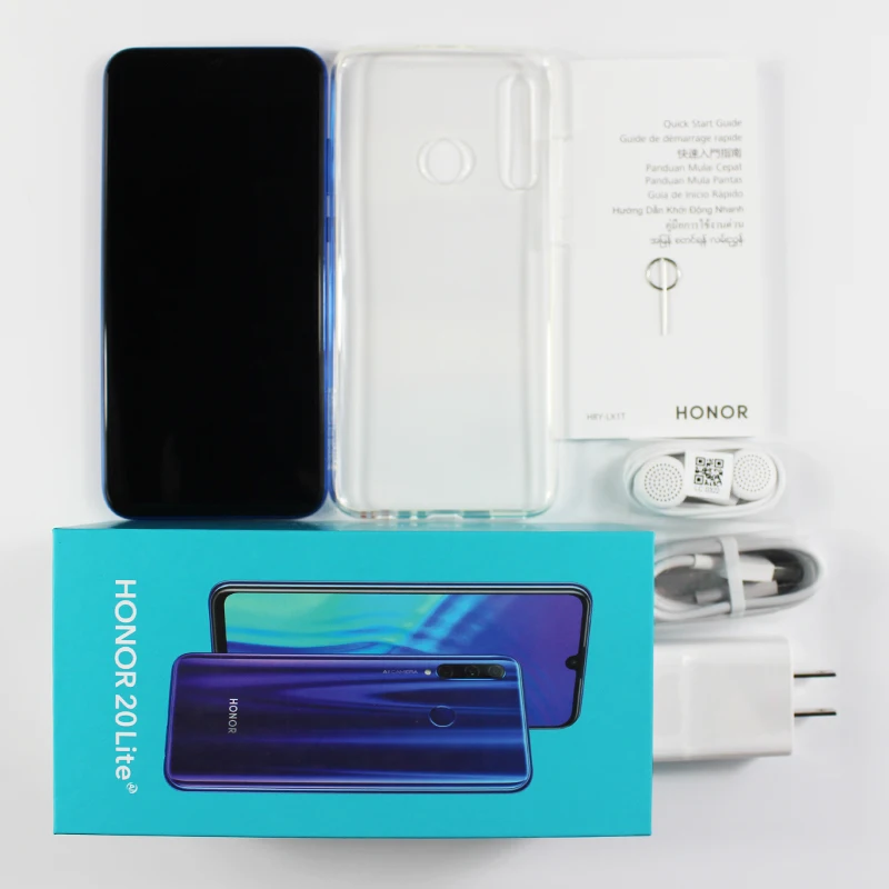 Глобальная версия Honor 20 Lite, 4 Гб, 128 ГБ, фронтальная, 32 МП, Kirin 710, четыре ядра, Android 9,0, мобильный телефон с функцией распознавания лица, 24 МП, камера заднего вида