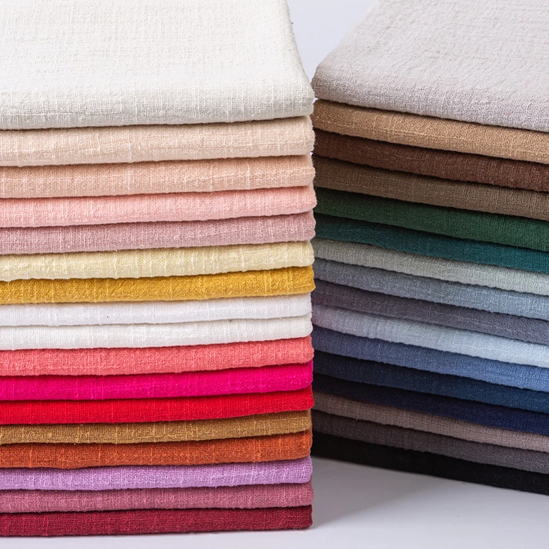 Tela acolchada transpirable de lino y algodón, tejido fino con junta de bambú para coser ropa, camisas de verano