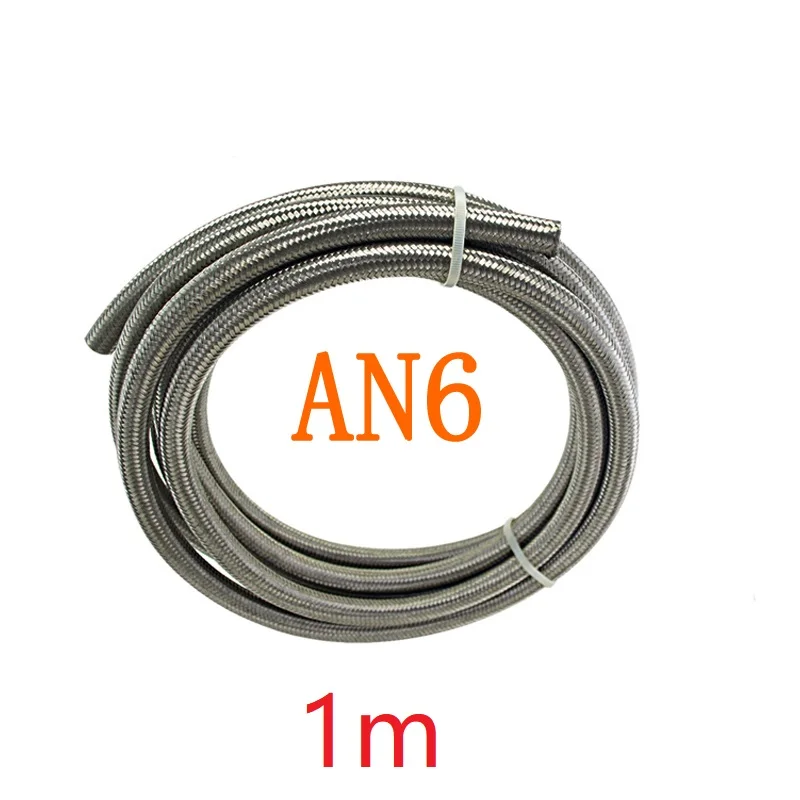 

1M AN6 Racing Car-Styling Stainless Steel Braided Brake Gas Oil Fuel Line Hose OIL PETROL Automobiles Cooling System