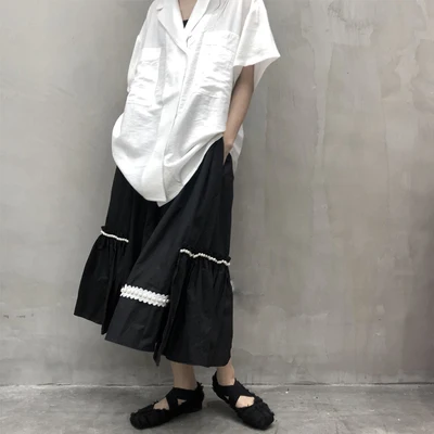 Новинка лета 2020 белая хлопковая льняная текстурная рубашка с большими карманами