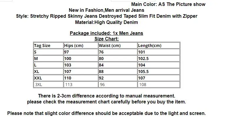 

Men Stylish Ripped Jeans Pants Biker Skinny Slim Straight Frayed Denim Trousers New Fashion skinny jeans men Clothes