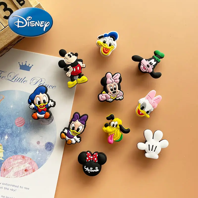 

Disney Mickey Mouse Cartoon Cute Hole Shoes Decorative Vamp Accessories Detachable Creative Shoes with Flowers