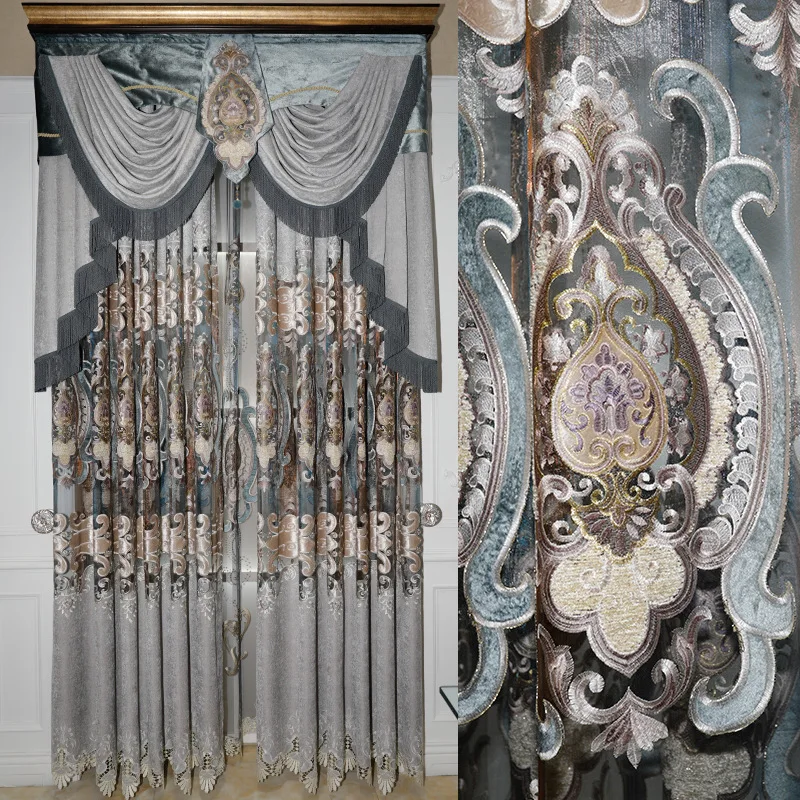 

The New High-grade High-precision Light Jacquard Curtains European Luxury Living Room Curtains Bedroom Curtains
