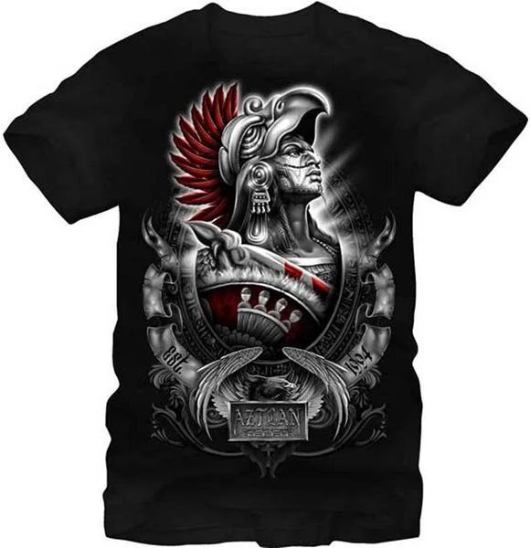 

Aztlan Cuauhtemoc Mens Graphic T Shirt Men Cotton Short Sleeve T-Shirt