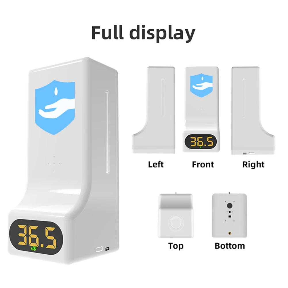 

Touchless Gel Soap Hand Dispenser Wall Mounted Automatic Voice Infrared Sensor Temperature Measurement Tools for Mall