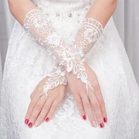 new wedding gloves mid length lace pearls bridal wedding dress woman bridal accessories
