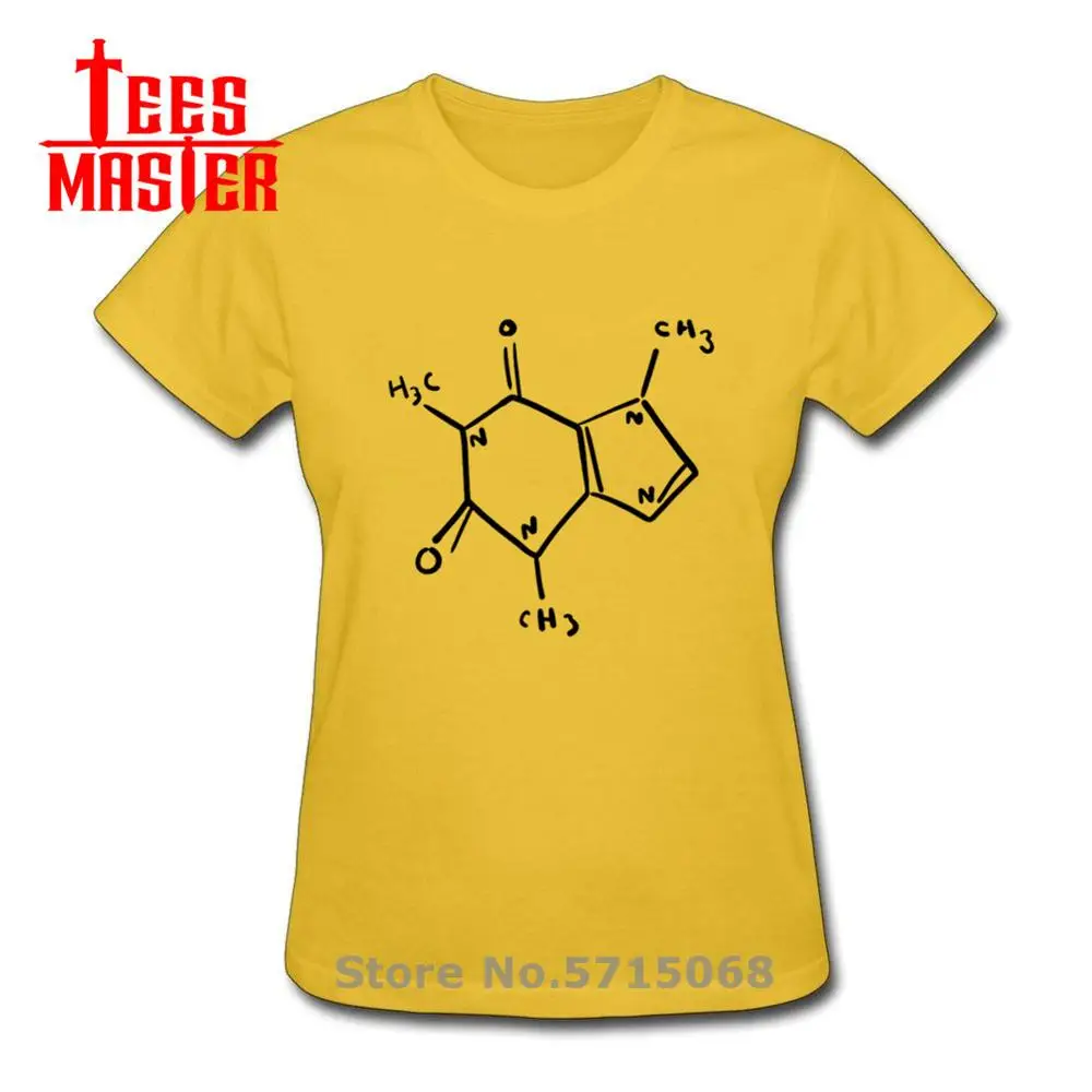 Новые повседневные женские футболки Радужная футболка с кофеином химия молекула