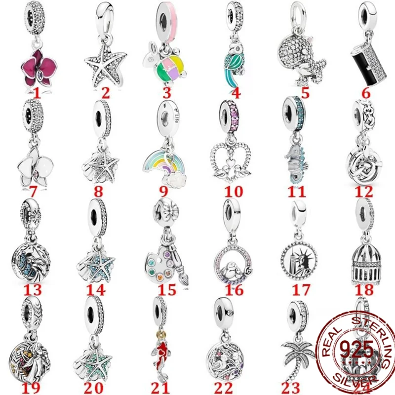 

HOT SALE 925 Sterling Silver Colorful Flower Story Rainbow Charm Beads Fit Original Pandora Bracelet Pendant Necklace Jewelry