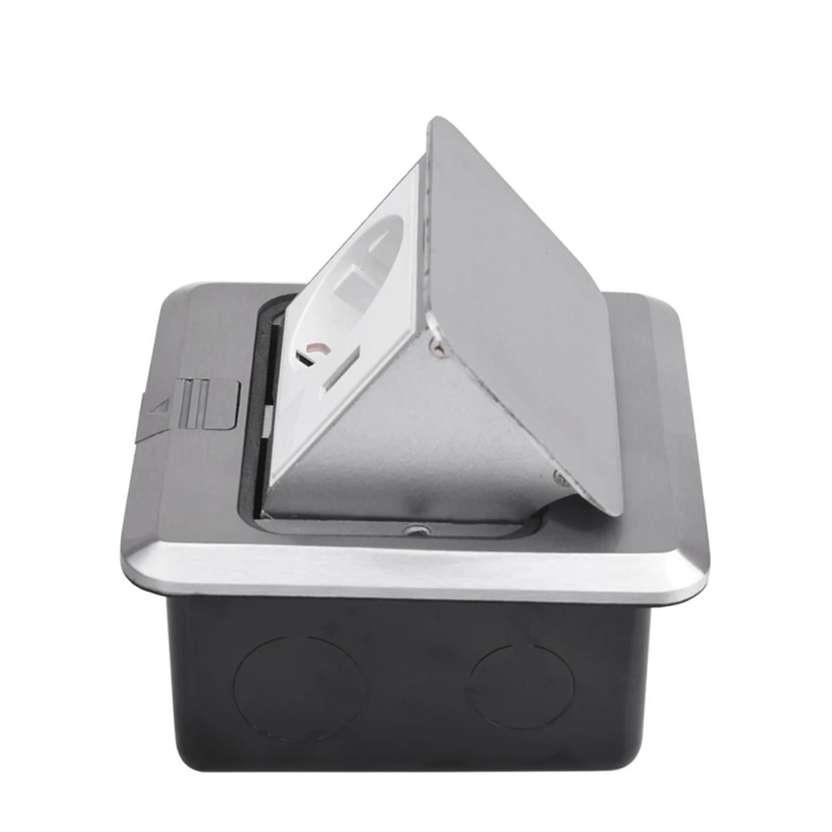 Всплывающее напольное гнездо из алюминиевой серебристой панели 16 А европейский