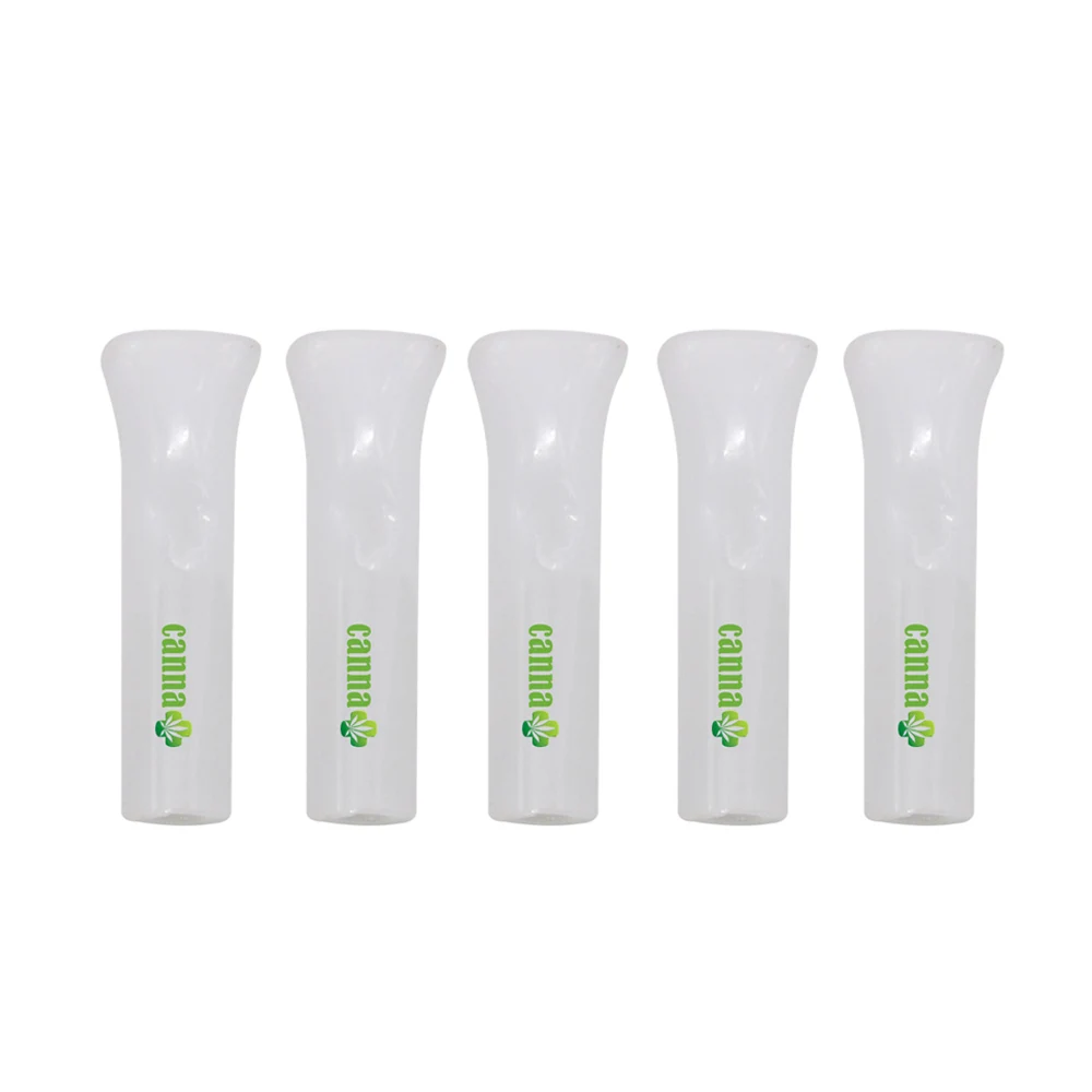 5 шт. курительный стеклянный многоразовый фильтр советы плоский/круглый рот