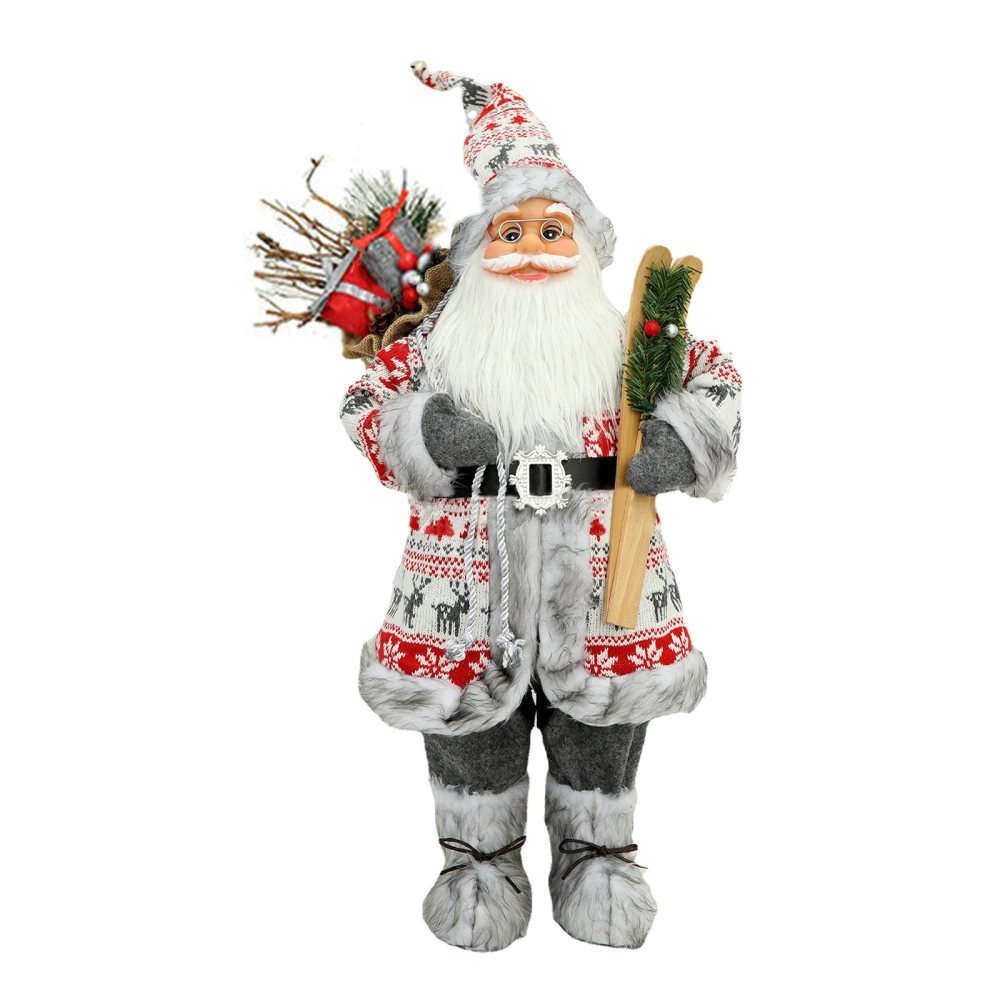 

Christmas Ornaments Fabric Santa Claus Plush Doll 60/45/30cm Adornment New Year Home Decorate Polyester Plastic Pendent Piece