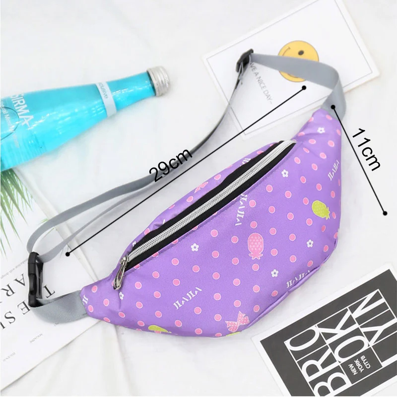 Детская поясная сумка с принтом Женская мультяшная на бедрах для девушек