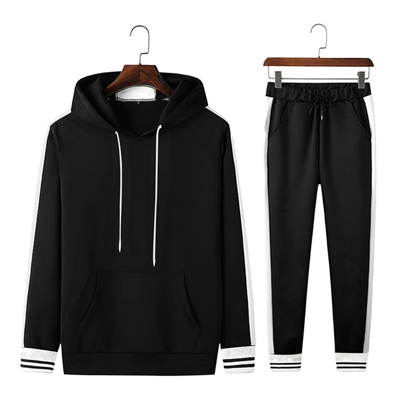 

2021New Casual Tracksuit Men 2 Pieces Sets Hooded Sweatshirts Spring Men's Clothes Pullover Hoodies Pants Suit male Hombre M-3XL