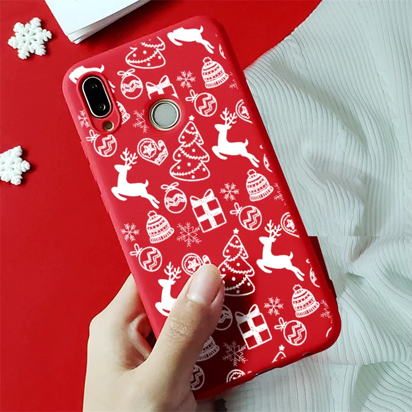 sd4bailu Рождество чехол с изображением животного для huawei Y5 Y6 Y7 Y9 Honor 8A 8X 9X 7A 7X фотоаппаратов моментальной печати 7S 9 10 20 Lite рro 10i 20i играть в игры ТПУ красный матовый чехол - Цвет: sd4bailu