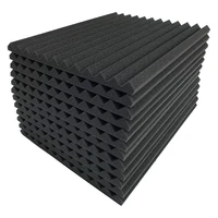 12 pcs black acoustic panels soundproofing foam acoustic tiles studio foam sound wedges 2 5 x 30 x 30cm