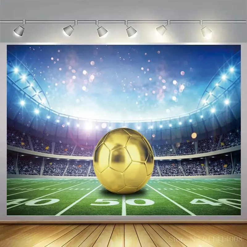 

Фоны для фотосъемки в день рождения с изображением футбольного поля луга огней стадиона спортсменов новорожденных детей