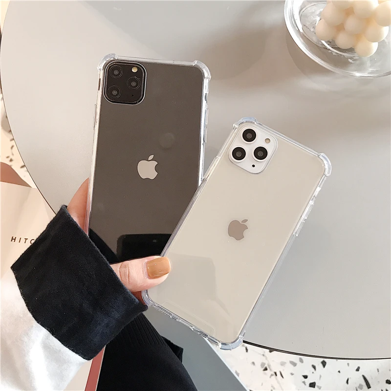 Прозрачный противоударный чехол для телефона iPhone 11 8 7 6 6S Plus Pro MAX Xs Max X Xr задняя