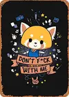 Aggretsuko милый красный панда винтажный вид металлический знак патент художественный принт Ретро подарок 8x12 дюймов