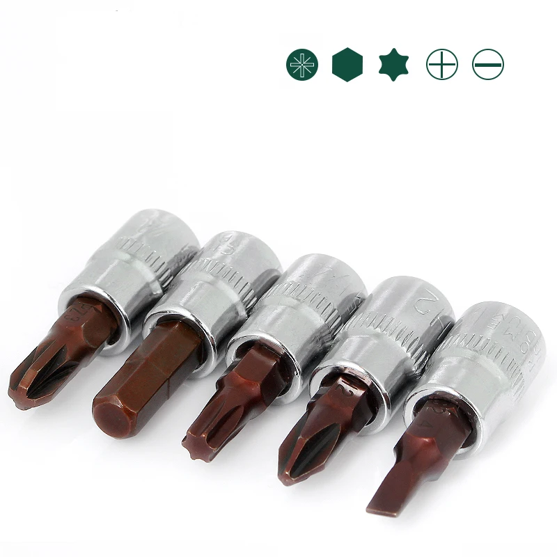 1 шт. 1/4 дюйма квадратные приводы с шестигранной головкой/Torx/Phillips/шлицевая