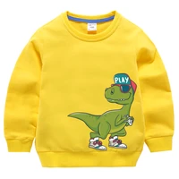 boys hoodies sweatshirt outerwear kids clothes girls children tops clothes clothing cotton print dinosaur yellow teenage