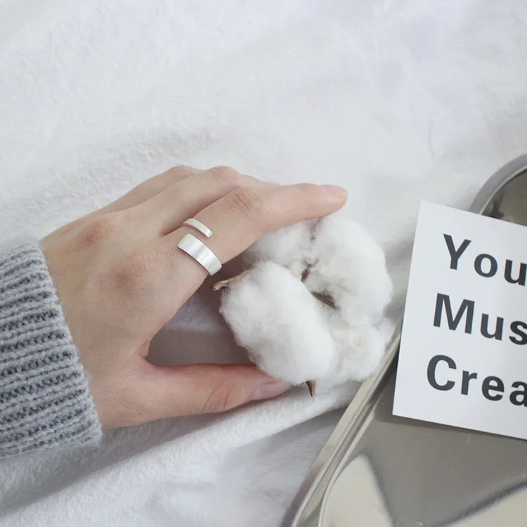 

Fashion 925 Sterling Silver Open Rings For Women Adjustable Size Finger Rings Girls Party Wedding Jewelry