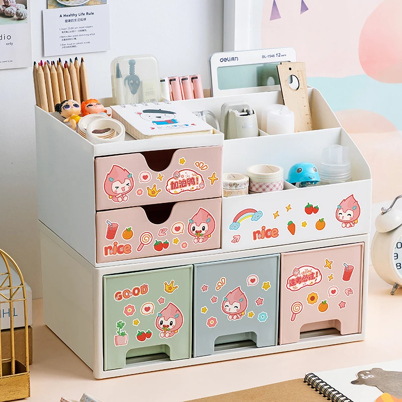 

INS Настольный контейнер для хранения канцелярских принадлежностей, органайзер для косметический карандаш, держатель для макияжа, пластико...