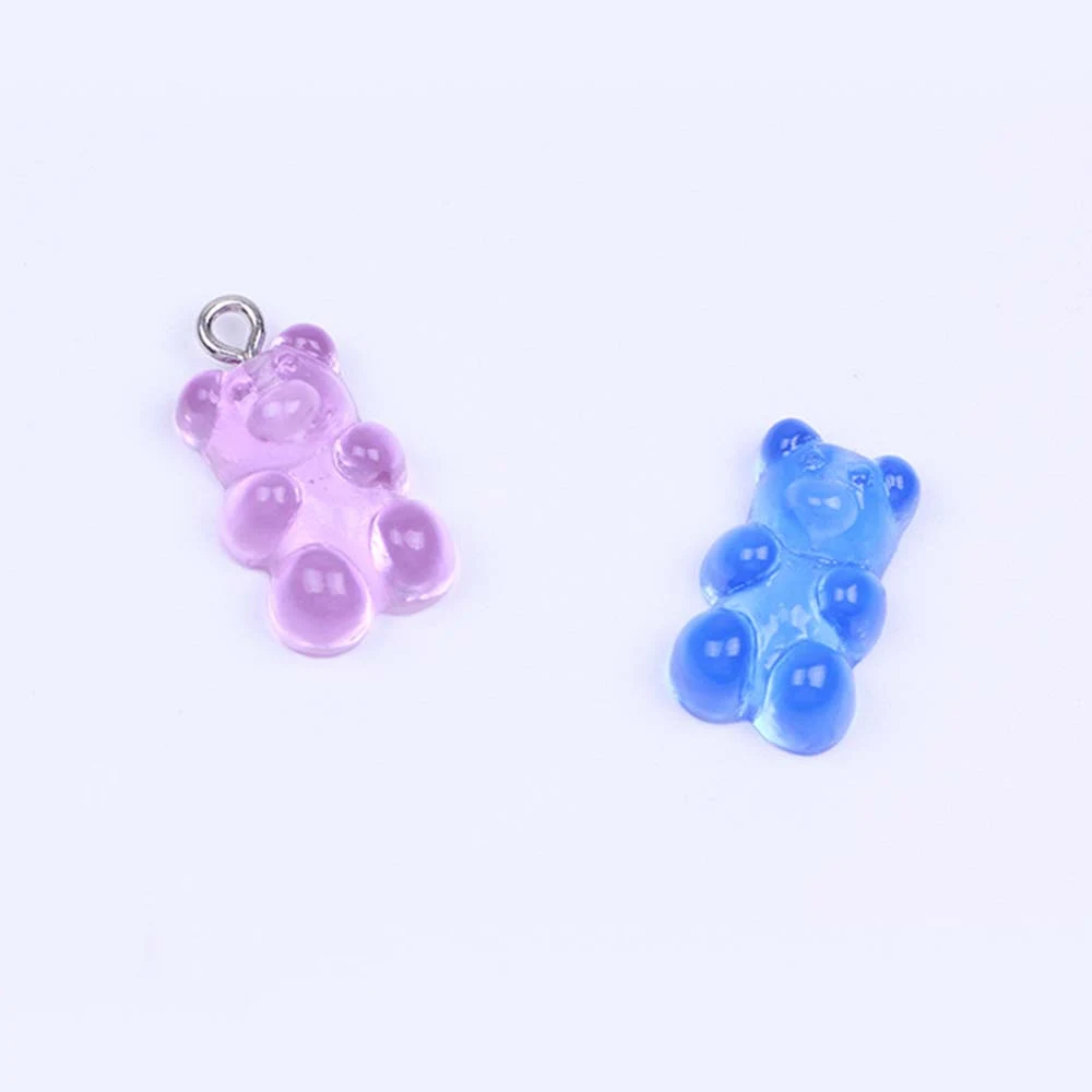 

Ornaments Crafts DIY Material Earrings Gummy Bear Accessories Children Cute Color Necklace Resin Flatback Candy Mini Creative