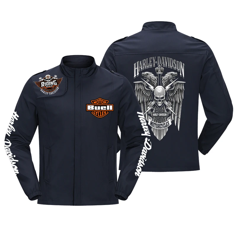 

2021 fashion boutique zipper men's light jacket motorcycle logo print jacket Knight Baseball Jacket