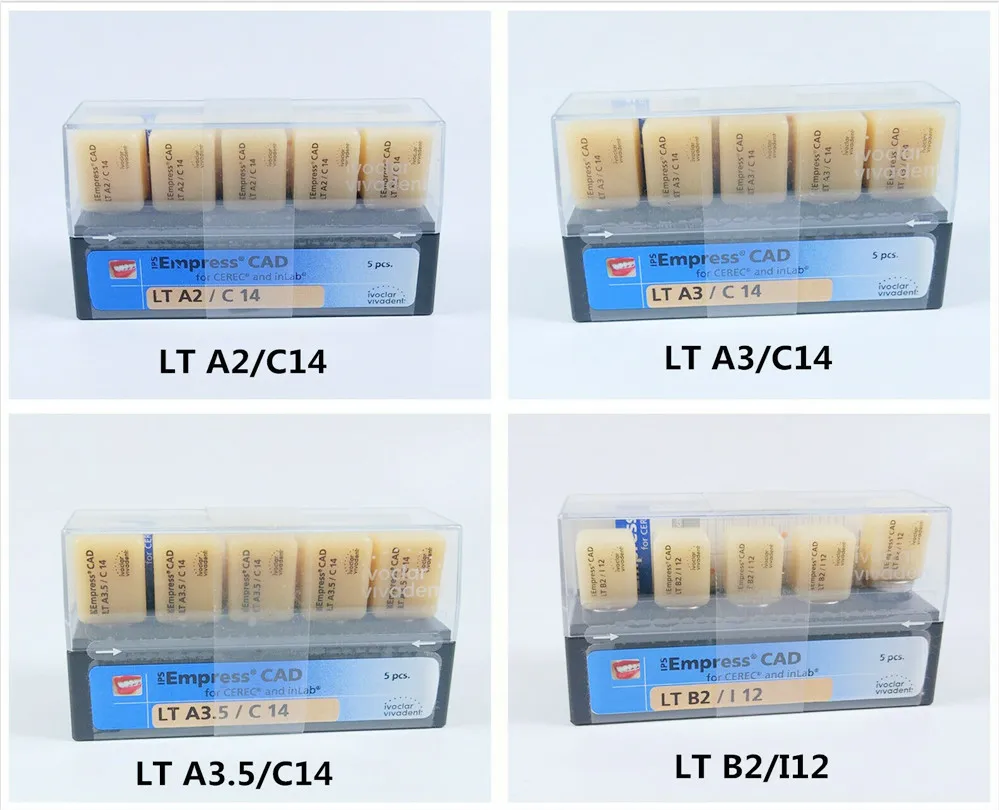 5 шт./упак. Dental CEREC Ivoclar Vivadent IPS Empress CAD фарфоровые блоки LT A3 C14 короны | Красота и