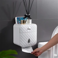 20 5x12 5x22cm waterproof wall mount toilet paper holder shelf tray roll paper towel holder casetube storage box tray