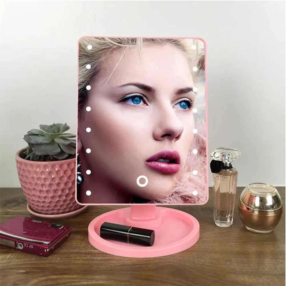 Увеличительное зеркало с естественным светильник светодиодный сенсорный экран