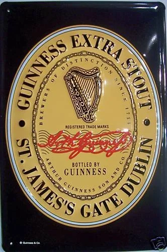 Guinness фирменным знаком металлический знак 3d точки Дуги Металлические пластинки
